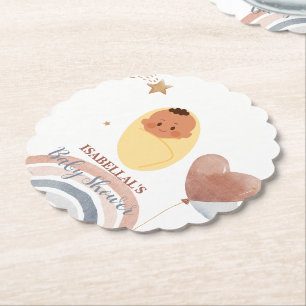 Dessous-de-verre En Papier Ours bébé mignon shower pour bébé garçons afro-amé