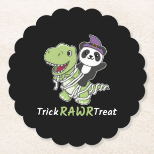 Dessous-de-verre En Papier Panda Trick Rawr Treat T-rex costume maman