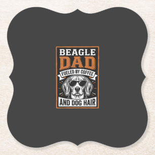 Dessous-de-verre En Papier Papa Beagle alimenté par le café et les poils de c