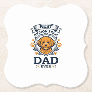 Dessous-de-verre En Papier Papa Bichon Frise pour toujours Empreintes de patt
