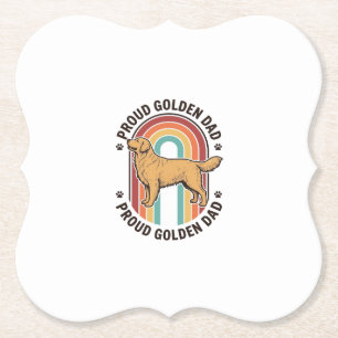Dessous-de-verre En Papier Papa Golden Retriever Gravure Vintage Amoureux des