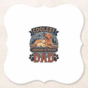 Dessous-de-verre En Papier Papa Labrador Retriever le plus cool Chien Montagn