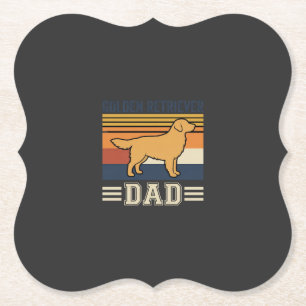 Dessous-de-verre En Papier Papa Retriever doré Chien Rétro