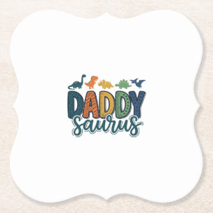 Dessous-de-verre En Papier Papa Saurus Mignon Papa Dinosaure Conception Vecto