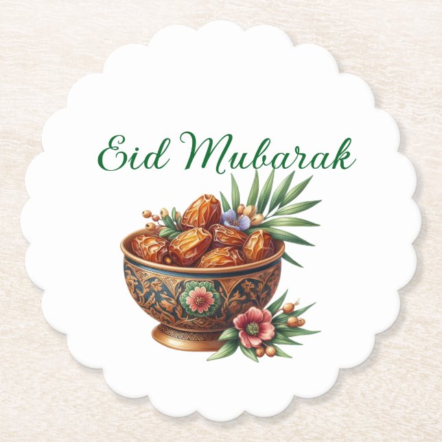 Dessous-de-verre En Papier Paper Coaster-Eid Mubarak Tableware (Devant)