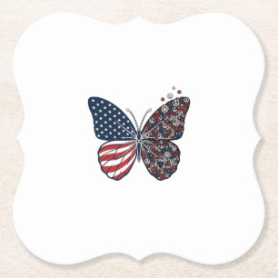 Dessous-de-verre En Papier Papillon patriotique vintage de la paix Vector Art