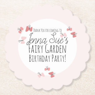 Dessous-de-verre En Papier Papillons Jardin Anniversaire rose