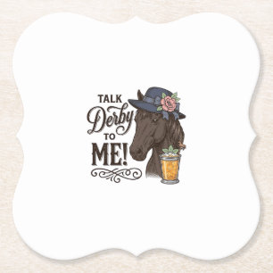Dessous-de-verre En Papier Parle Derby à Moi Cheval Gravure Vintage T-Shirt_1