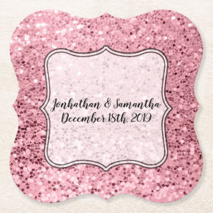 Dessous-de-verre En Papier Parties scintillant d'or Rose de boissons Coasters