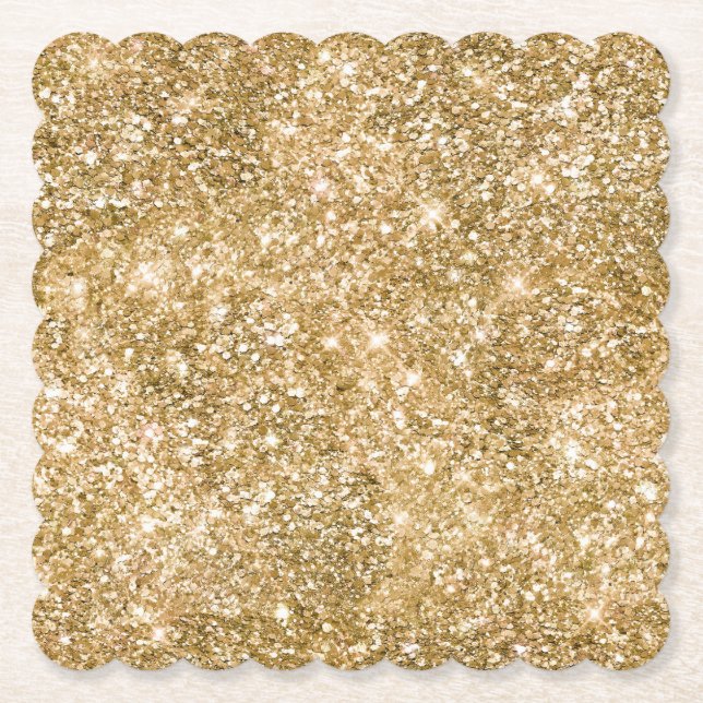 Dessous-de-verre En Papier Parties scintillant Gold Glitz (Devant)