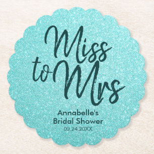 Dessous-de-verre En Papier Parties scintillant verte turquoise Glam Miss à Mm
