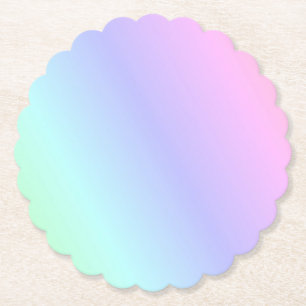 Dessous-de-verre En Papier Pastel Arc-en-ciel de couleurs, vert clair à rose 