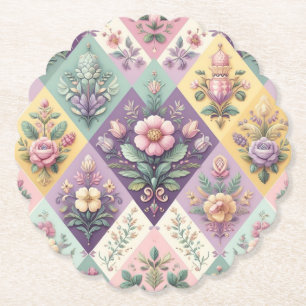 Dessous-de-verre En Papier Pastel coloré Jacquard Pâques/Printemps