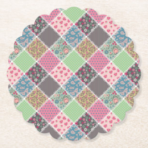 Dessous-de-verre En Papier Pastel Floral Quilt Carré