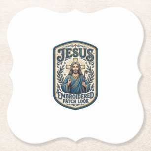 Dessous-de-verre En Papier Patch brodé Jésus Regardez Patch brodé Jésus