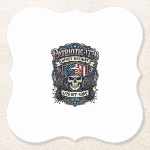 Dessous-de-verre En Papier Patriotique 1776 Hors Route Crâne Monster Truck Lo