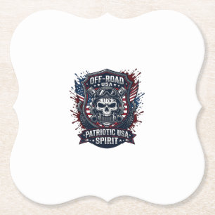 Dessous-de-verre En Papier Patriotique 1776 Hors Route Crâne Monster Truck Lo