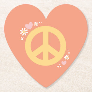Dessous-de-verre En Papier Peace Flower Power Love Party Dessous de verre 60'