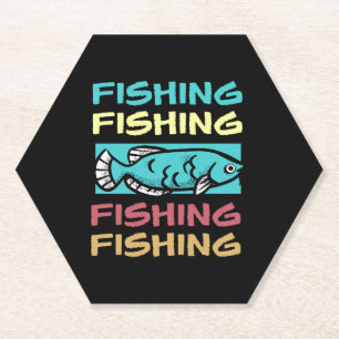 Dessous-de-verre En Papier Pêche Pêche Poisson Pêche Océan Bateau Cadeau