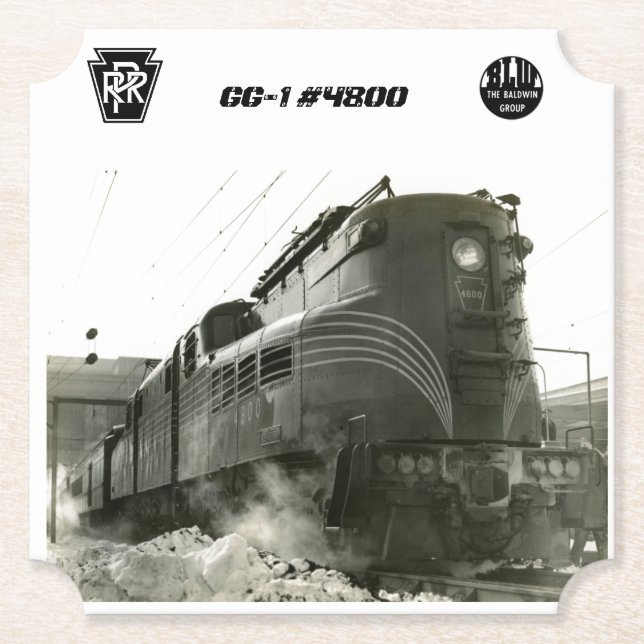 Dessous-de-verre En Papier Pennsylvania Railroad Locomotive GG-1 #4800 (Devant)