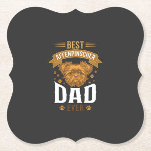 Dessous-de-verre En Papier Père Affenpinscher empreintes de pattes de chien v