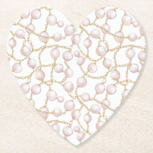 Dessous-de-verre En Papier Perles de Glam Rose Or