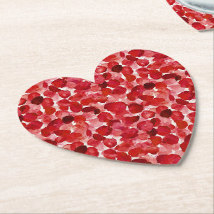 Dessous-de-verre En Papier Pétales de rose rouge romantiques Fête de mariage