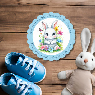 Dessous-de-verre En Papier Petit Bunny Jardin Fleur sauvage Baby shower de Pâ