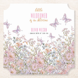 Dessous-de-verre En Papier Petit fleur sauvage au baby shower fleuri