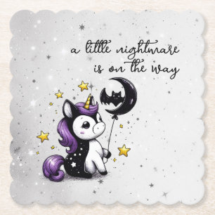 Dessous-de-verre En Papier Petite Licorne Baby Shower