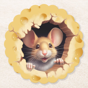 Dessous-de-verre En Papier Petite souris dans le Baby shower au fromage