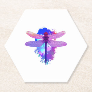 Dessous-de-verre En Papier Photo de dragonfly colorée idée cadeau