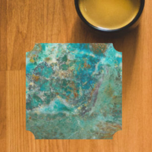 Dessous-de-verre En Papier Pierre minérale bleu Chrysocolla