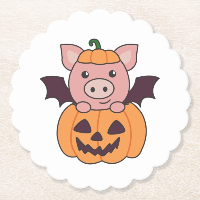 Dessous-de-verre En Papier Pig Halloween (Devant)