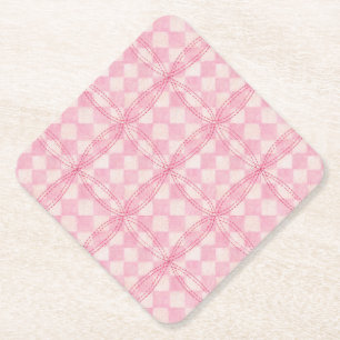 Dessous-de-verre En Papier PINK CHECK QUILT Dessous de verre en diamant