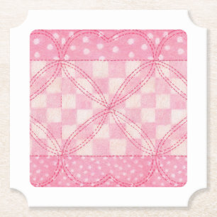 Dessous-de-verre En Papier PINK HEART QUILT Dessous de Verre en Papier de Tic