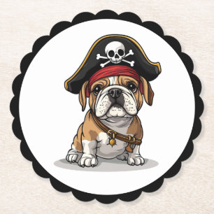 Dessous-de-verre En Papier Pirate anglais Bulldog Skull Crossbones