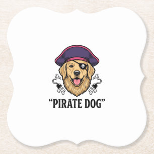 Dessous-de-verre En Papier Pirate Chien Gravure Vintage Dessin de T-Shirt_1