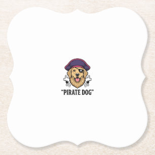 Dessous-de-verre En Papier Pirate Dog Modèle de T-shirt Gravure Vintage_1
