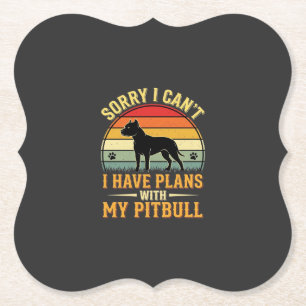 Dessous-de-verre En Papier Pitbull Plans Amant de Chien de Coucher de Soleil