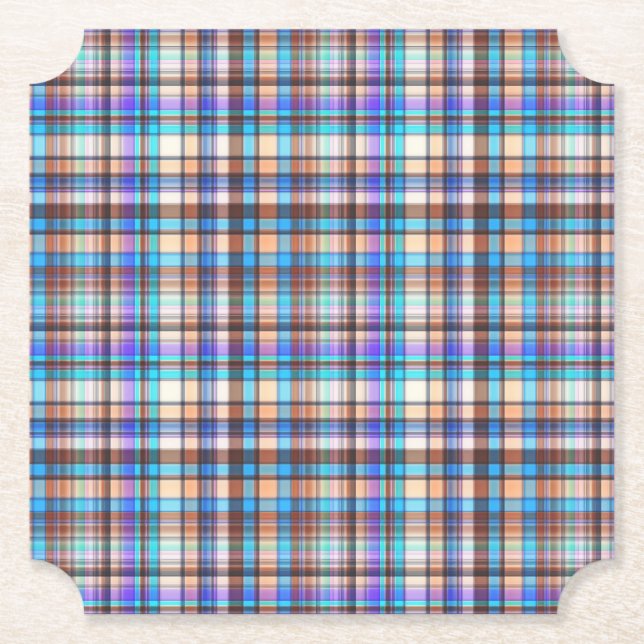 Dessous-de-verre En Papier Plaid Fabric Checkered Print Pattern-57688 (Devant)