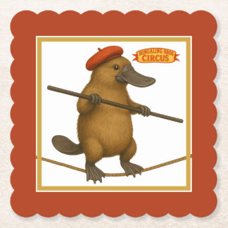 Dessous-de-verre En Papier Platypus on a tightrope