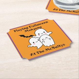 Dessous-de-verre En Papier Playing Halloween Mahjong Personalize NAME