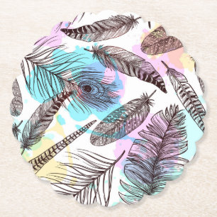 Dessous-de-verre En Papier Plumes de paquetage