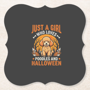 Dessous-de-verre En Papier Poodles Halloween Fille Conception Amoureux de Chi