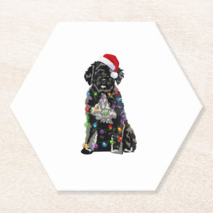 Dessous-de-verre En Papier Portugais de l'eau Chien Lumières Noël Chien de No