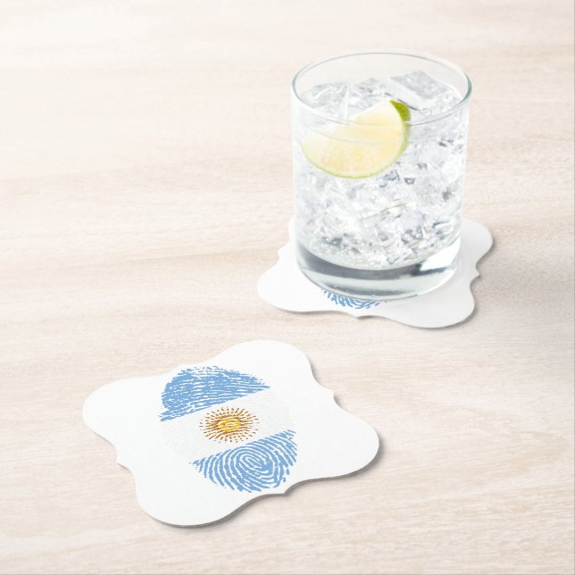 Dessous-de-verre En Papier posavasos con bandera de argentina (En situation)
