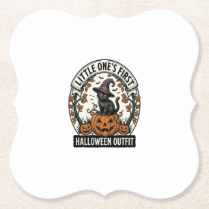 Dessous-de-verre En Papier Premier costume d'Halloween Vintage Chat Noir Citr