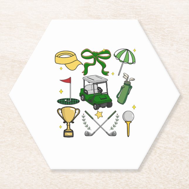 Dessous-de-verre En Papier Preppy Golf Coquette (Devant)