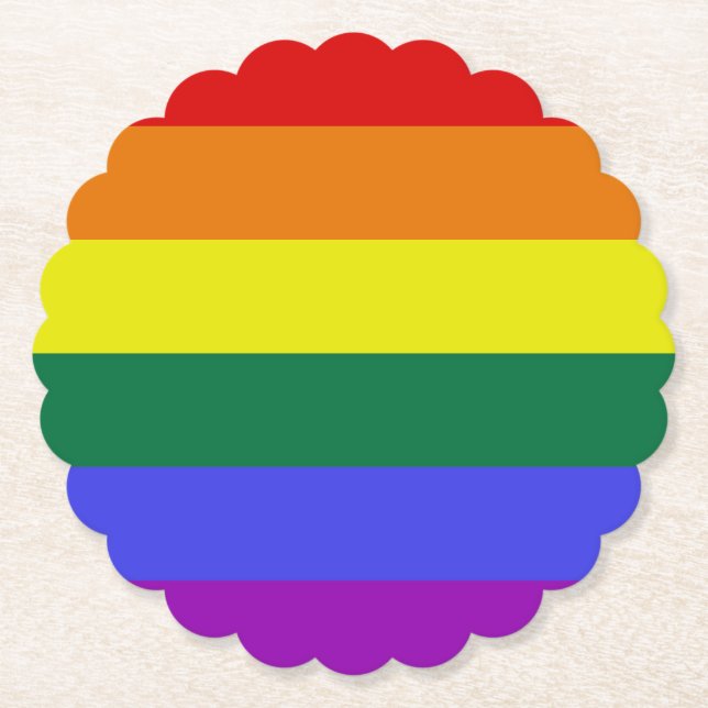 Dessous-de-verre En Papier Pride LGBT Arc-en-ciel (Devant)